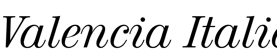 Valencia Italic cкачати шрифт безкоштовно